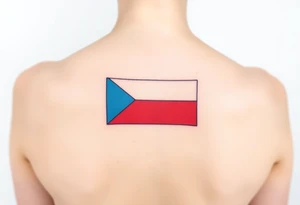 A minimalist Czech flag outline, with the blue triangle subtly blending into the red and white stripes tattoo idea