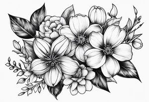 Flowers blossoming tattoo idea