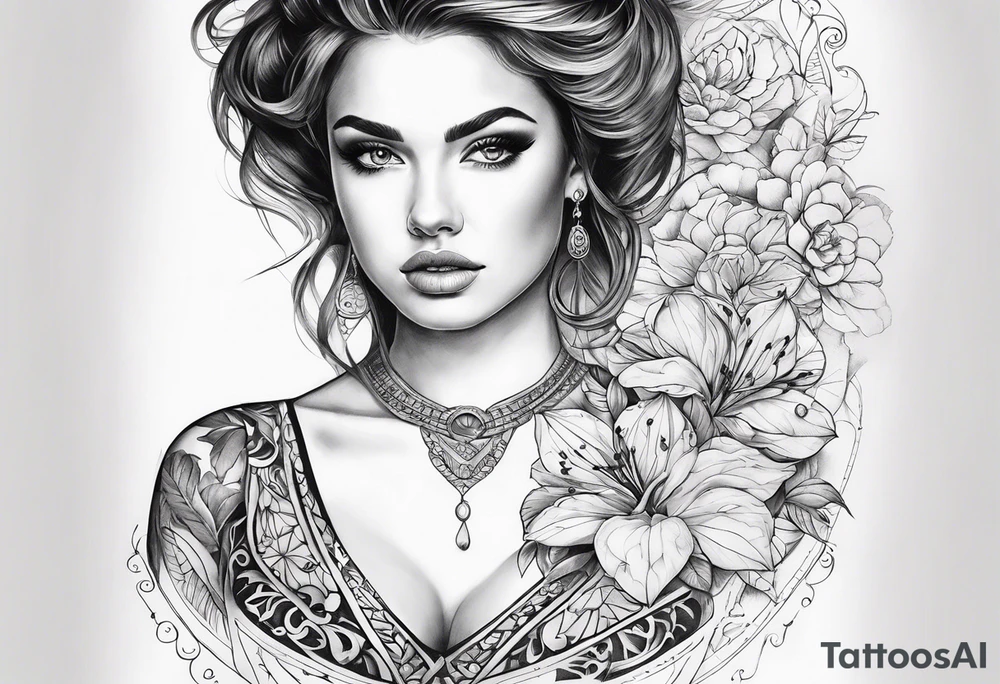 Tattoo that follows the collarbone showing evolution of women tattoo idea