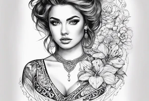 Tattoo that follows the collarbone showing evolution of women tattoo idea