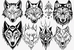 wolf head tattoo idea