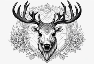Reindeer skull tattoo idea