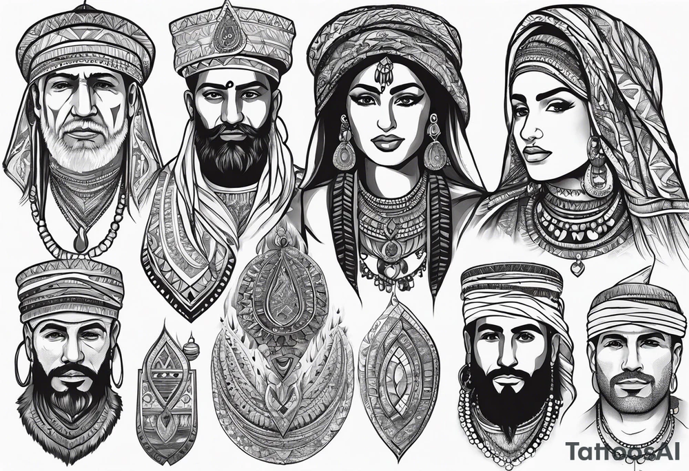 Palestinian tribal art tattoo idea
