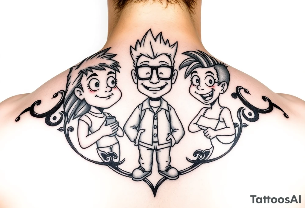 90s theme cartoons with only cartoons who invented or created something tattoo idea
