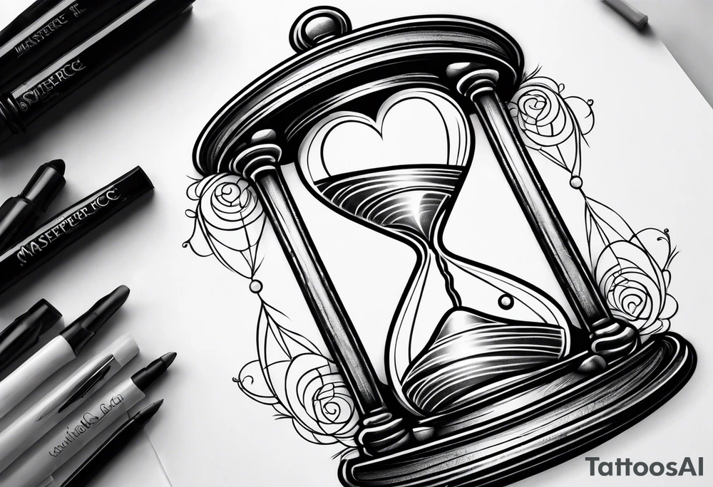 Heart hourglass tattoo idea