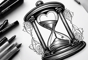 Heart hourglass tattoo idea