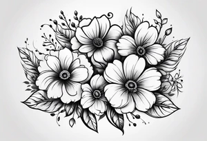 Paw print of flowers tattoo idea
