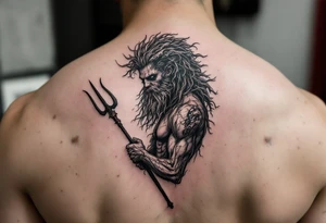 skinny poseidon, with trident tattoo idea