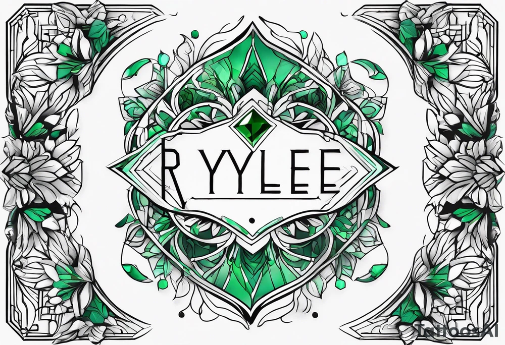 The name scripted Rylee with an emerald tattoo idea