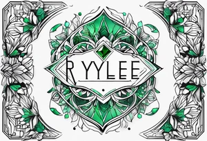 The name scripted Rylee with an emerald tattoo idea