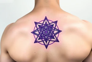 3D merkaba symbol colored light purple tattoo idea