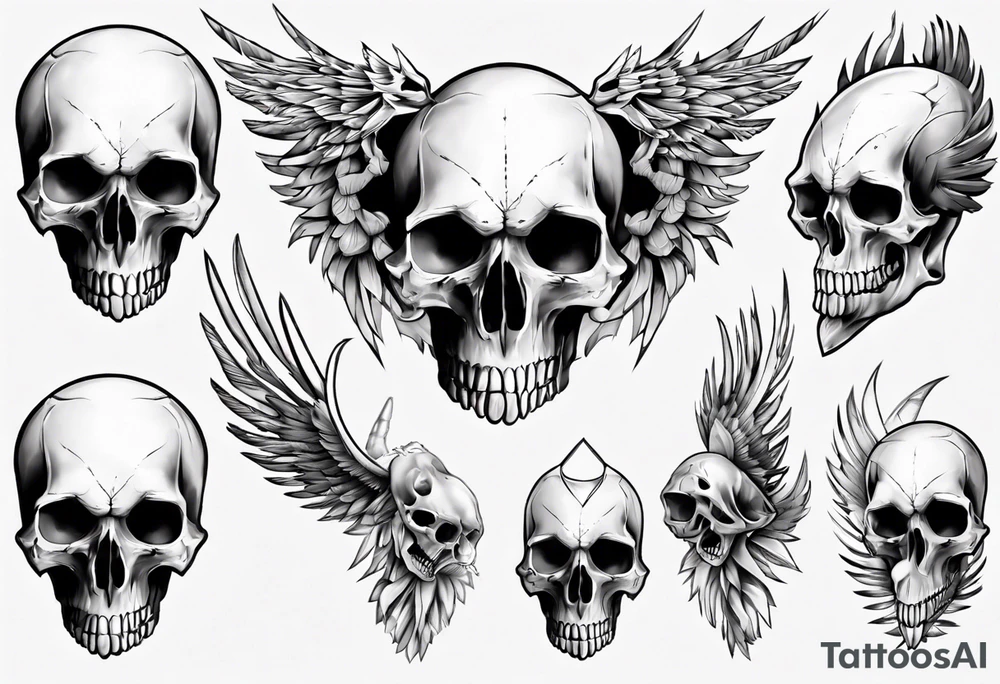 condor skull tattoo idea