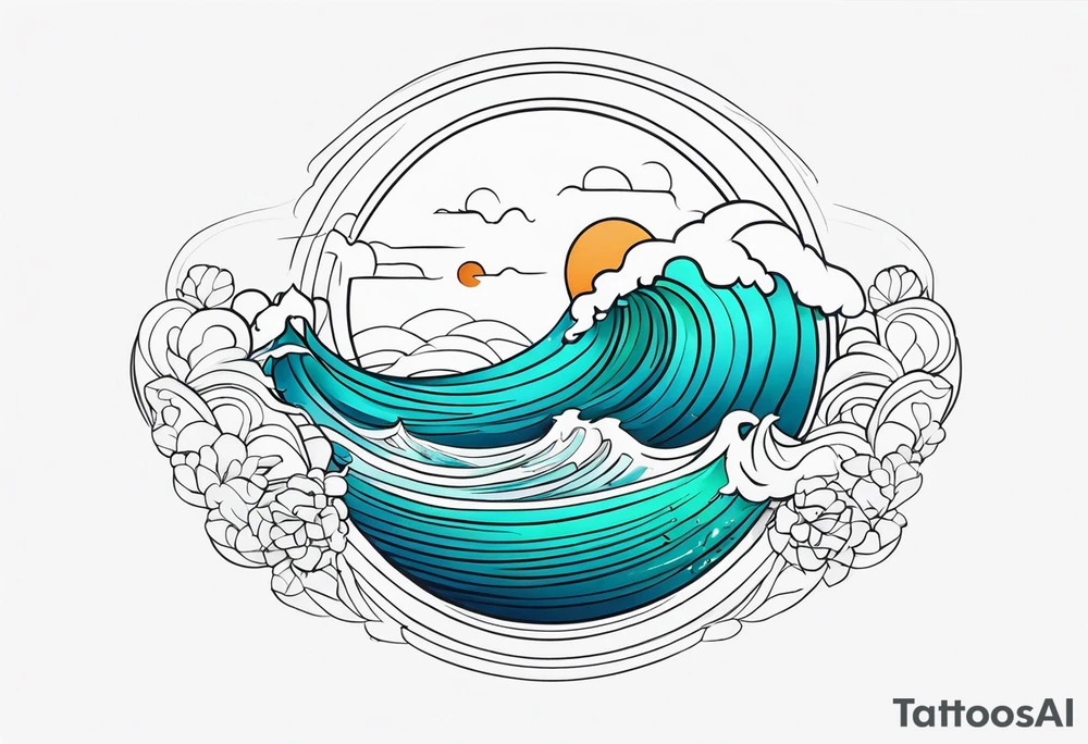 minimalist ocean wrap tattoo idea