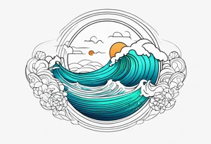 minimalist ocean wrap tattoo idea