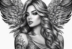 Angelic forearm sleeve that is detailed tattoo idea