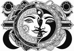 Sun and moon intertwined. tattoo idea