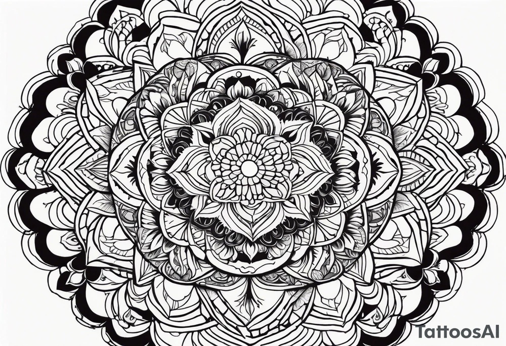 male mandala Knee tattoo in fall colors tattoo idea