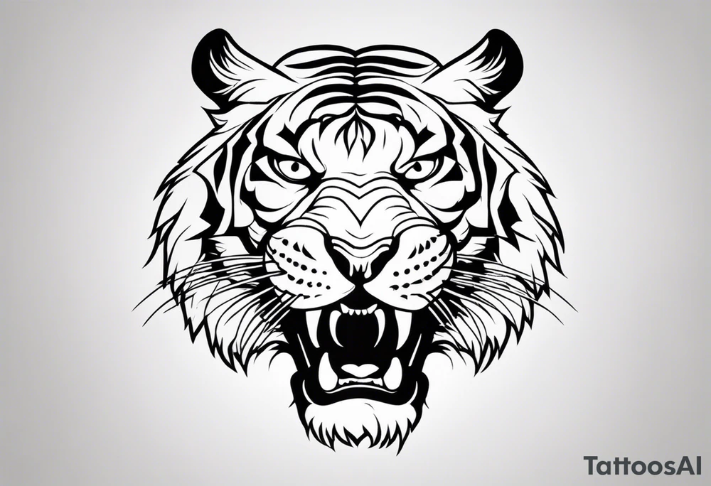 Tigre deformado de mierda tattoo idea