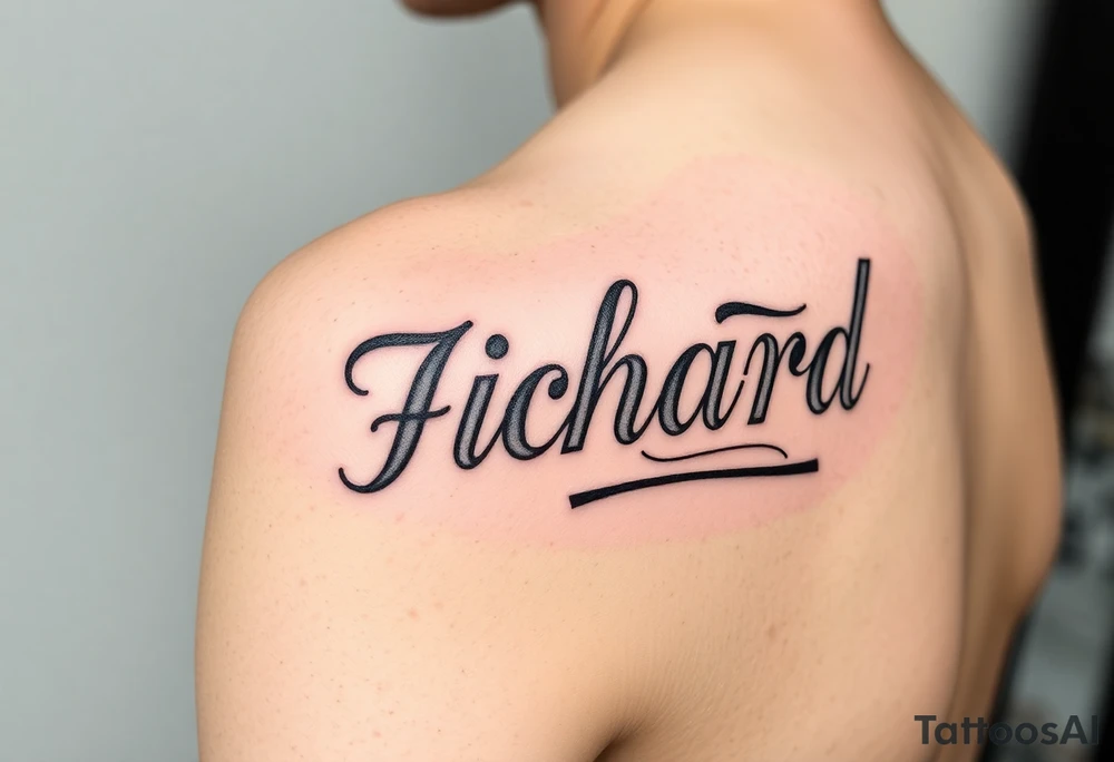 Easy Unique womans arm tattoo with the name Richard   in different styles and fonts tattoo idea
