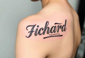 Easy Unique womans arm tattoo with the name Richard   in different styles and fonts tattoo idea