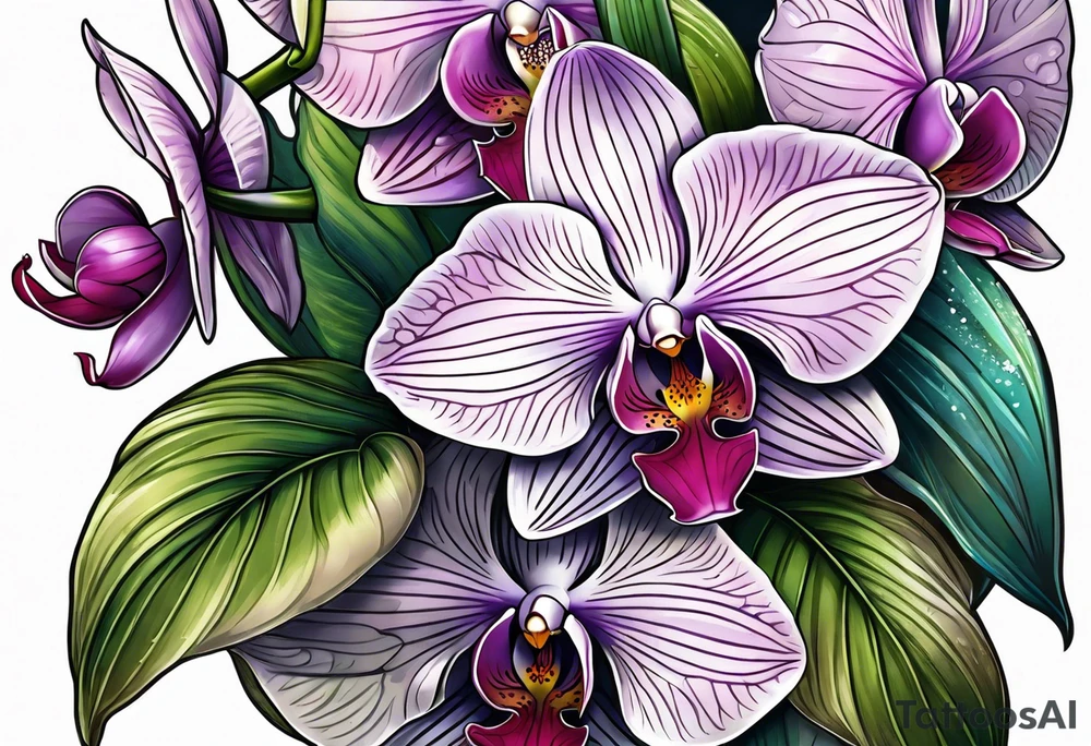 Orchid bouqet tattoo idea