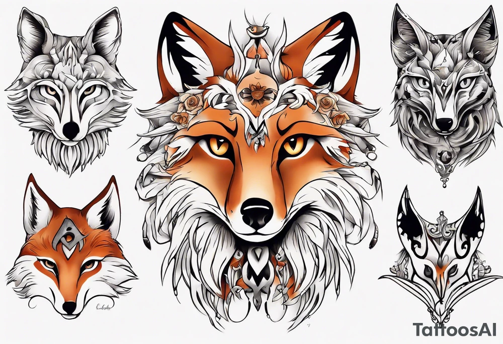 ein Tier aus Fuchs und Eule tattoo idea