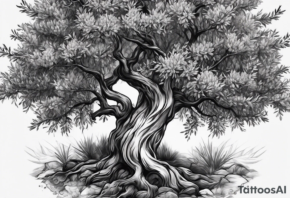 Russian olive tree tattoo idea