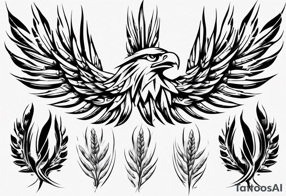 roman wheat eagle tattoo idea
