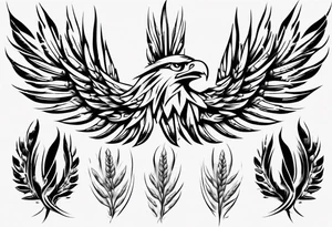 roman wheat eagle tattoo idea