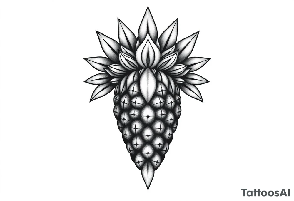 Crown bushy pineapple  vagina anus tattoo idea