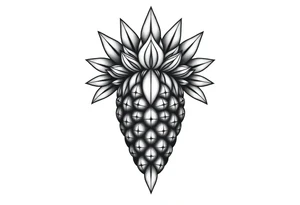 Crown bushy pineapple  vagina anus tattoo idea