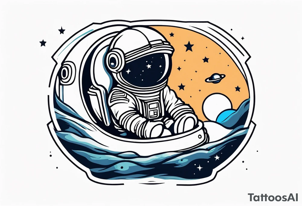 baby astronaut tattoo idea