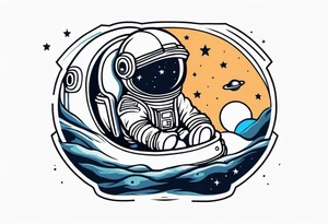 baby astronaut tattoo idea
