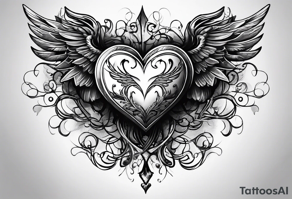A heart with wings tattoo idea