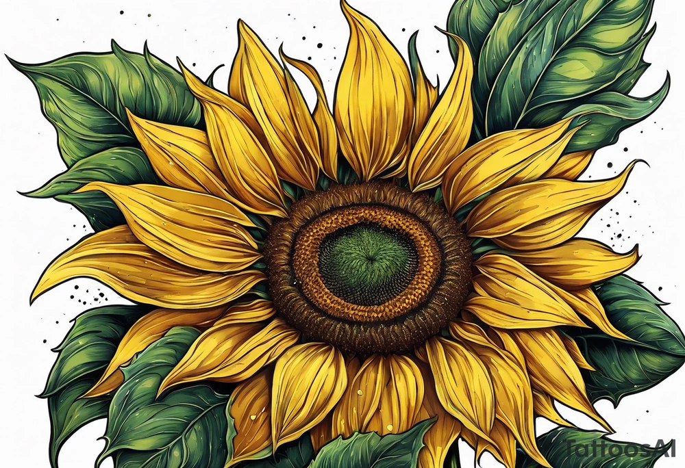 Sunflower for a male tattoo idea