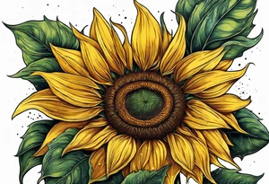 Sunflower for a male tattoo idea
