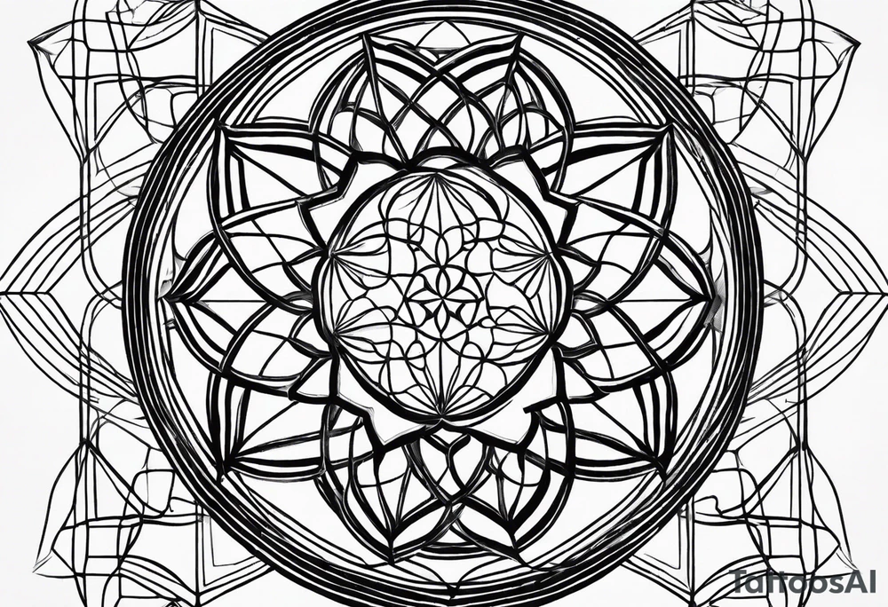 Linear minimalistic flower of life, tattoo idea