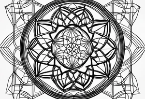 Linear minimalistic flower of life, tattoo idea