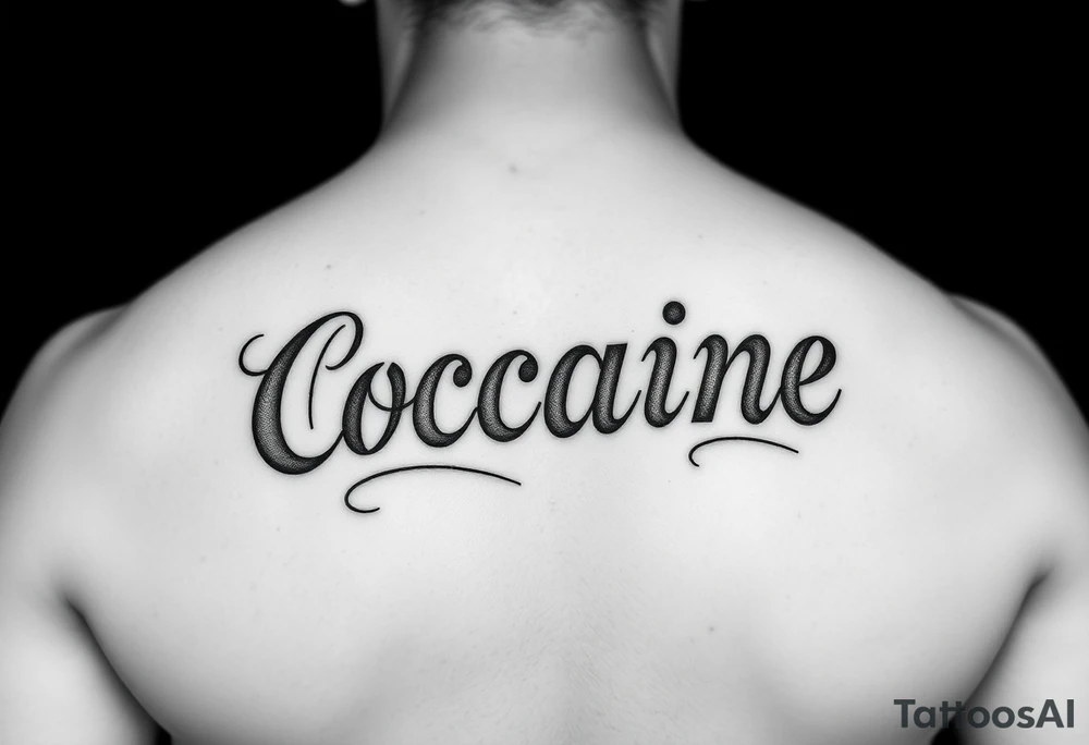 The word cocaine tattooed on foot tattoo idea