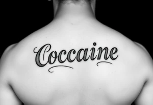 The word cocaine tattooed on foot tattoo idea