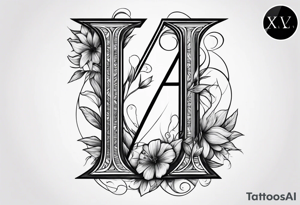 Signature style using Greek letter Γ and Κ tattoo idea