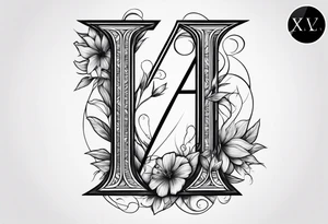 Signature style using Greek letter Γ and Κ tattoo idea