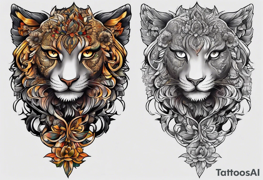 Full leg tattoo sleeve square tattoo idea
