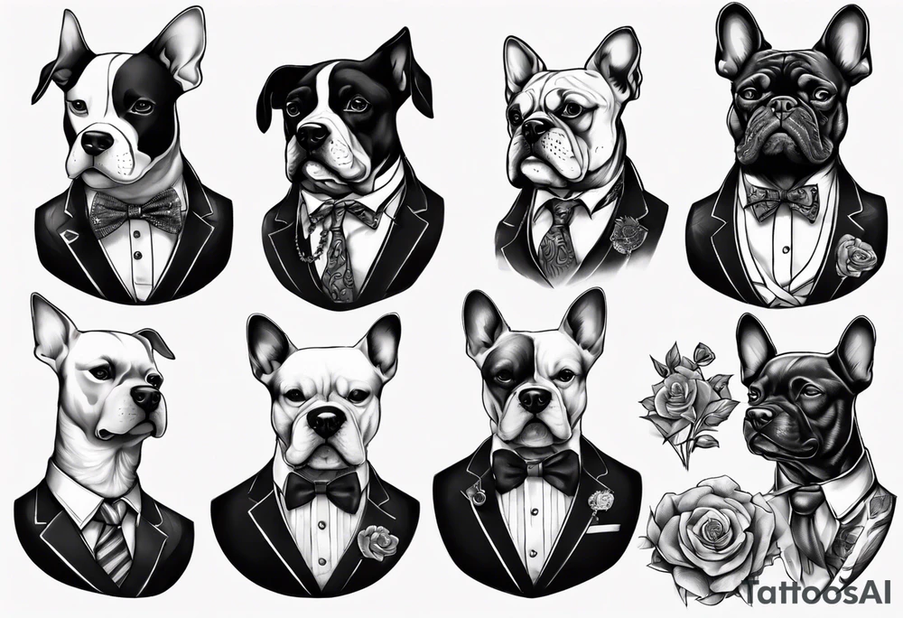 A dog in a double breasted suit tattoo idea