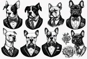 A dog in a double breasted suit tattoo idea