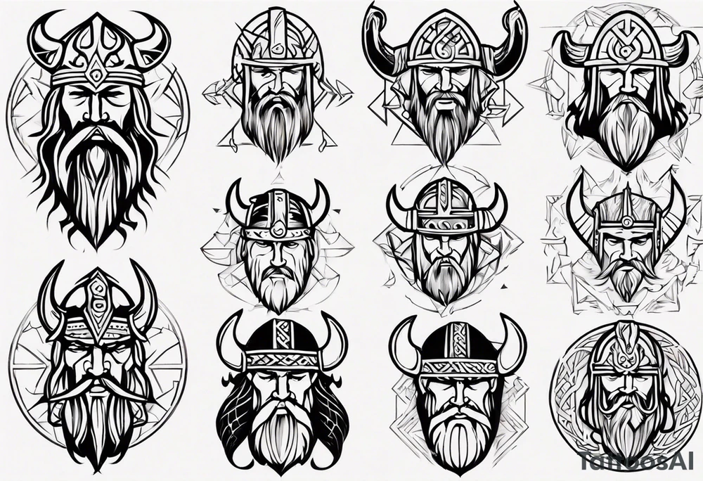 Viking face tattoo idea