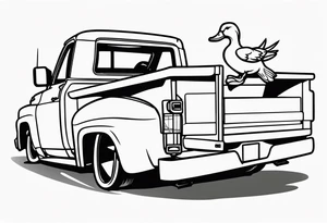 Duck driving a Silverado tattoo idea