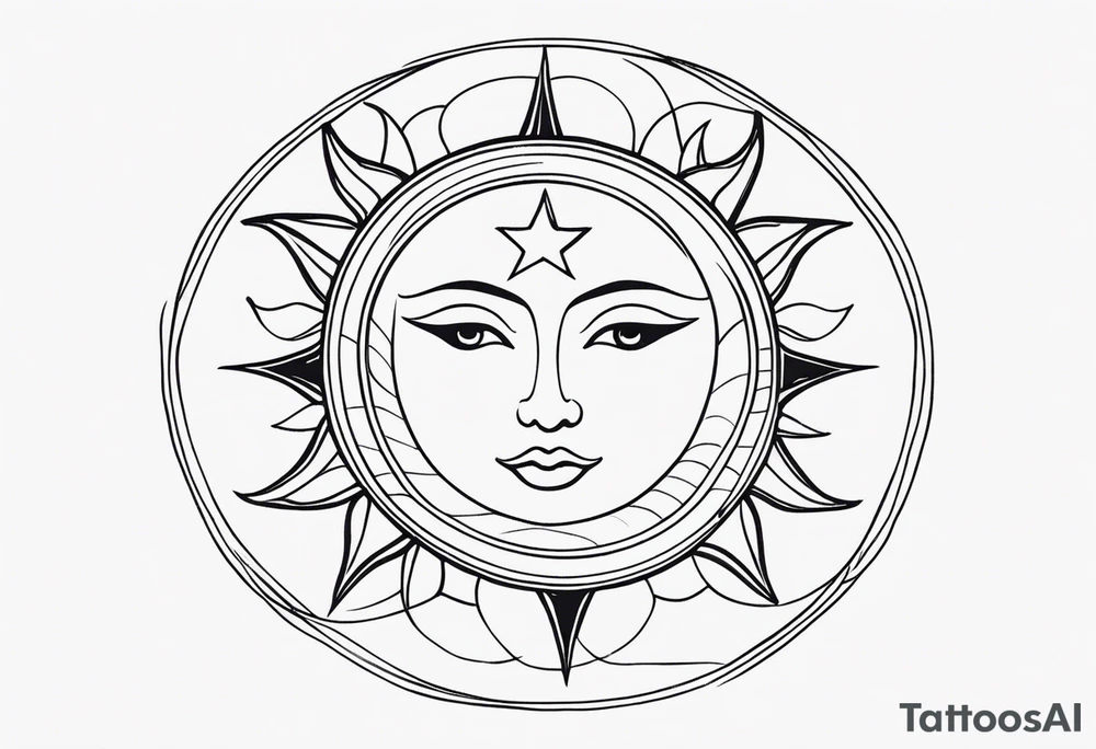 Sun and moon intertwined. tattoo idea