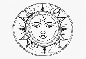 Sun and moon intertwined. tattoo idea