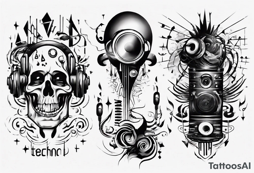 techno music sound tattoo idea